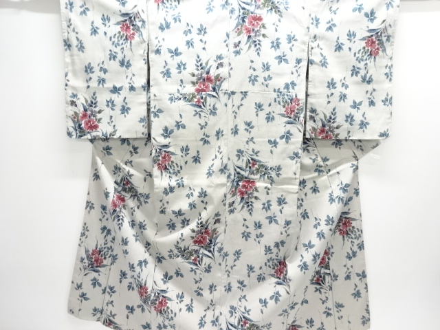JAPANESE KIMONO / ANTIQUE TAISHO ROMANTIC FLORAL PATTERN WOVEN OMESHI